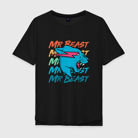 Мужская футболка хлопок Oversize с принтом Mr Beast art , 100% хлопок | свободный крой, круглый ворот, “спинка” длиннее передней части | Тематика изображения на принте: 