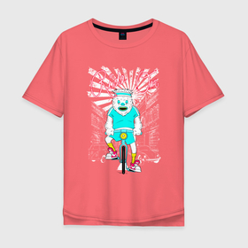 Мужская футболка хлопок Oversize с принтом Еду по жизни на велосипеде в Санкт-Петербурге, 100% хлопок | свободный крой, круглый ворот, “спинка” длиннее передней части | 