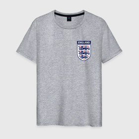 Мужская футболка хлопок с принтом Сборная Англии логотип , 100% хлопок | прямой крой, круглый вырез горловины, длина до линии бедер, слегка спущенное плечо. | 