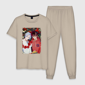 Мужская пижама хлопок с принтом Langa Hasegawa and Reki Kyan , 100% хлопок | брюки и футболка прямого кроя, без карманов, на брюках мягкая резинка на поясе и по низу штанин
 | 