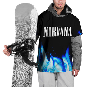 Накидка на куртку 3D с принтом Nirvana blue fire в Курске, 100% полиэстер |  | 