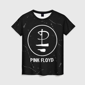 Женская футболка 3D с принтом Pink Floyd glitch на темном фоне в Курске, 100% полиэфир ( синтетическое хлопкоподобное полотно) | прямой крой, круглый вырез горловины, длина до линии бедер | 