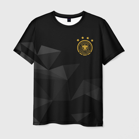 Мужская футболка 3D с принтом Сборная Германии треугольники в Кировске, 100% полиэфир | прямой крой, круглый вырез горловины, длина до линии бедер | 