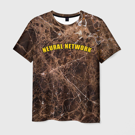 Мужская футболка 3D с принтом Нейронные связи мозга в Кировске, 100% полиэфир | прямой крой, круглый вырез горловины, длина до линии бедер | 