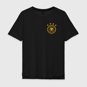 Мужская футболка хлопок Oversize с принтом Сборная Германии логотип в Санкт-Петербурге, 100% хлопок | свободный крой, круглый ворот, “спинка” длиннее передней части | 
