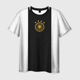 Мужская футболка 3D с принтом Сборная Германии форма в Петрозаводске, 100% полиэфир | прямой крой, круглый вырез горловины, длина до линии бедер | 