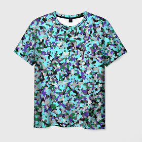 Мужская футболка 3D с принтом Абстрактные разноцветные пятна в Екатеринбурге, 100% полиэфир | прямой крой, круглый вырез горловины, длина до линии бедер | Тематика изображения на принте: 