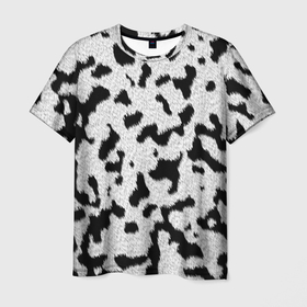 Мужская футболка 3D с принтом Далматин   текстура в Курске, 100% полиэфир | прямой крой, круглый вырез горловины, длина до линии бедер | 