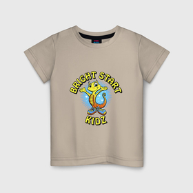 Детская футболка хлопок с принтом Bright start kids в Белгороде, 100% хлопок | круглый вырез горловины, полуприлегающий силуэт, длина до линии бедер | 