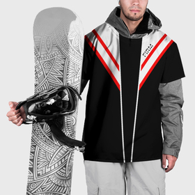 Накидка на куртку 3D с принтом Firm черная с белым углом в Курске, 100% полиэстер |  | 