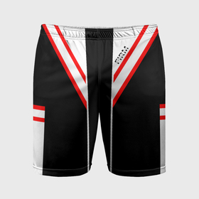 Мужские шорты спортивные с принтом Firm черная с белым углом в Курске,  |  | 