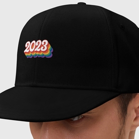 Кепка снепбек с прямым козырьком с принтом Rainbow 2023 в Тюмени, хлопок 100% |  | 