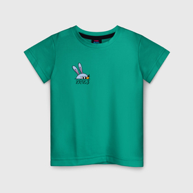 Детская футболка хлопок с принтом 2023 Кролик и морковка в Екатеринбурге, 100% хлопок | круглый вырез горловины, полуприлегающий силуэт, длина до линии бедер | 