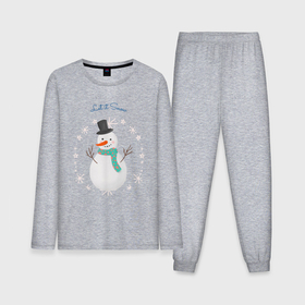 Мужская пижама хлопок (с лонгсливом) с принтом let it snow, snowman в Петрозаводске,  |  | 