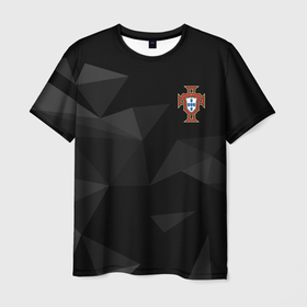 Мужская футболка 3D с принтом Сборная Португалии треугольники в Кировске, 100% полиэфир | прямой крой, круглый вырез горловины, длина до линии бедер | 