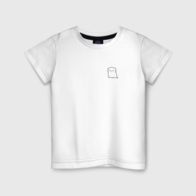 Детская футболка хлопок с принтом Грустный котёнок , 100% хлопок | круглый вырез горловины, полуприлегающий силуэт, длина до линии бедер | 