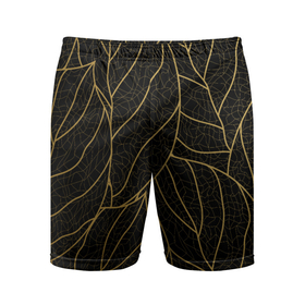 Мужские шорты спортивные с принтом Золотые листья градиент ,  |  | 