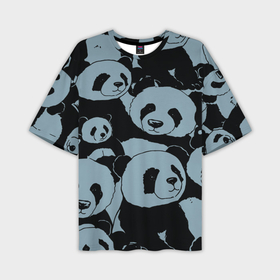 Мужская футболка OVERSIZE 3D с принтом Panda summer song в Курске,  |  | 