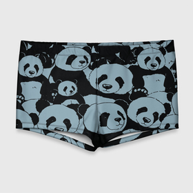 Мужские купальные плавки 3D с принтом Panda summer song , Полиэстер 85%, Спандекс 15% |  | Тематика изображения на принте: 