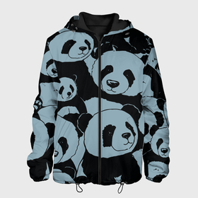 Мужская куртка 3D с принтом Panda summer song , ткань верха — 100% полиэстер, подклад — флис | прямой крой, подол и капюшон оформлены резинкой с фиксаторами, два кармана без застежек по бокам, один большой потайной карман на груди. Карман на груди застегивается на липучку | Тематика изображения на принте: 