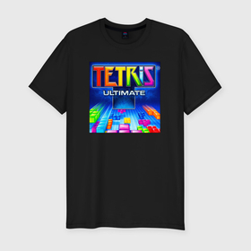 Мужская футболка хлопок Slim с принтом Tetris Ultimate , 92% хлопок, 8% лайкра | приталенный силуэт, круглый вырез ворота, длина до линии бедра, короткий рукав | 