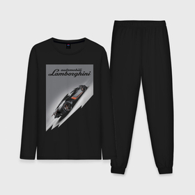 Мужская пижама хлопок (с лонгсливом) с принтом Lamborghini    concept   sketch в Кировске,  |  | Тематика изображения на принте: 