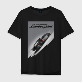Мужская футболка хлопок Oversize с принтом Lamborghini    concept   sketch , 100% хлопок | свободный крой, круглый ворот, “спинка” длиннее передней части | 