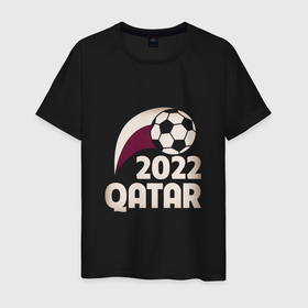Мужская футболка хлопок с принтом 2022 Катар в Белгороде, 100% хлопок | прямой крой, круглый вырез горловины, длина до линии бедер, слегка спущенное плечо. | 