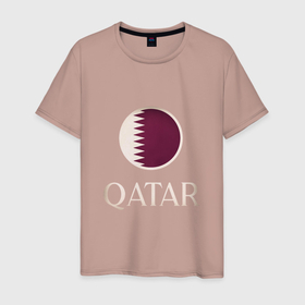 Мужская футболка хлопок с принтом Qatar   Катар в Белгороде, 100% хлопок | прямой крой, круглый вырез горловины, длина до линии бедер, слегка спущенное плечо. | 