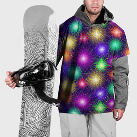 Накидка на куртку 3D с принтом Праздничный салют   фейерверк в Санкт-Петербурге, 100% полиэстер |  | Тематика изображения на принте: 