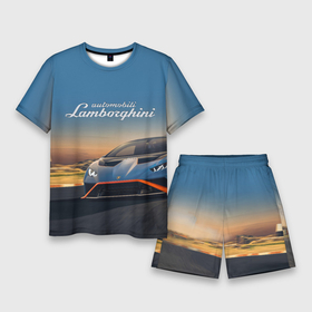 Мужской костюм с шортами 3D с принтом Lamborghini Huracan STO   car racing ,  |  | 