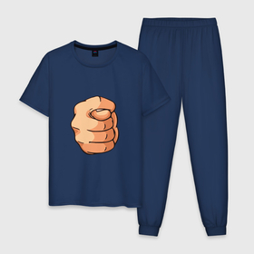 Мужская пижама хлопок с принтом Фига   оберег от сглаза в Белгороде, 100% хлопок | брюки и футболка прямого кроя, без карманов, на брюках мягкая резинка на поясе и по низу штанин
 | 