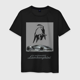 Мужская футболка хлопок с принтом Lamborghini concept   Italy в Тюмени, 100% хлопок | прямой крой, круглый вырез горловины, длина до линии бедер, слегка спущенное плечо. | 