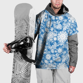 Накидка на куртку 3D с принтом Снежинки паттерн в Екатеринбурге, 100% полиэстер |  | 