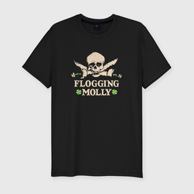 Мужская футболка хлопок Slim с принтом Flogging Molly кельтик панк рок группа , 92% хлопок, 8% лайкра | приталенный силуэт, круглый вырез ворота, длина до линии бедра, короткий рукав | Тематика изображения на принте: 