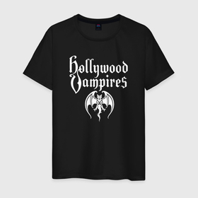 Мужская футболка хлопок с принтом hollywood vampires рок группа , 100% хлопок | прямой крой, круглый вырез горловины, длина до линии бедер, слегка спущенное плечо. | 
