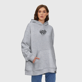 Худи SuperOversize хлопок с принтом Misery, черный в городе Новоалтайск, 70% хлопок, 30% полиэстер, мягкий начес внутри | карман-кенгуру, эластичная резинка на манжетах и по нижней кромке, двухслойный капюшон
 | 