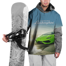 Накидка на куртку 3D с принтом Ламборджини на берегу океана , 100% полиэстер |  | 