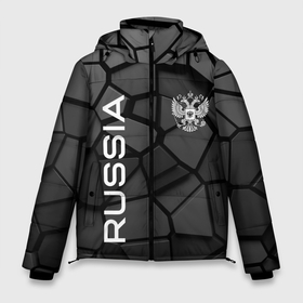 Мужская зимняя куртка 3D с принтом Черная броня Россия в Тюмени, верх — 100% полиэстер; подкладка — 100% полиэстер; утеплитель — 100% полиэстер | длина ниже бедра, свободный силуэт Оверсайз. Есть воротник-стойка, отстегивающийся капюшон и ветрозащитная планка. 

Боковые карманы с листочкой на кнопках и внутренний карман на молнии. | 3d | 3д | rift | russia | steel | абстракт | броня | геометрия | камни | камуфляж | кубики | пластик | плиты | разлом | раскол | российская черная броня | россия | русская черная броня | скин | сталь | текстура