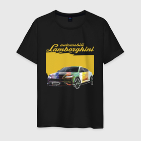 Мужская футболка хлопок с принтом Lamborghini Urus   Italy в Кировске, 100% хлопок | прямой крой, круглый вырез горловины, длина до линии бедер, слегка спущенное плечо. | 