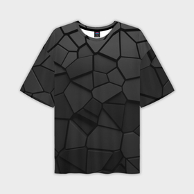 Мужская футболка oversize 3D с принтом Черные стальные плиты в Тюмени,  |  | 