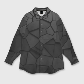 Мужская рубашка oversize 3D с принтом Черные стальные плиты в Тюмени,  |  | 