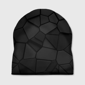 Шапка 3D с принтом Черные стальные плиты в Тюмени, 100% полиэстер | универсальный размер, печать по всей поверхности изделия | 