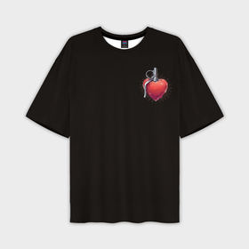 Мужская футболка OVERSIZE 3D с принтом Сердце   граната ,  |  | 