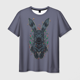 Мужская футболка 3D с принтом тёмный водяной кролик в Ухте, 100% полиэфир | прямой крой, круглый вырез горловины, длина до линии бедер | 