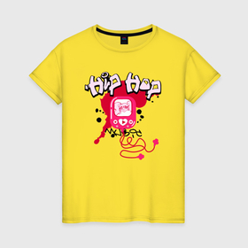 Женская футболка хлопок с принтом Граффити хип хоп плеер с наушниками в Курске, 100% хлопок | прямой крой, круглый вырез горловины, длина до линии бедер, слегка спущенное плечо | 