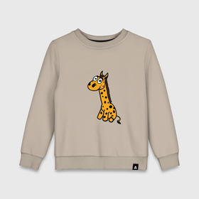 Детский свитшот хлопок с принтом Игрушка жираф в Санкт-Петербурге, 100% хлопок | круглый вырез горловины, эластичные манжеты, пояс и воротник | Тематика изображения на принте: 