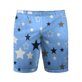 Мужские шорты спортивные с принтом Звёзды на голубом фоне ,  |  | 