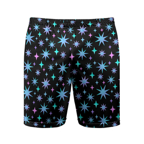 Мужские шорты спортивные с принтом Зимние цветные звезды ,  |  | 