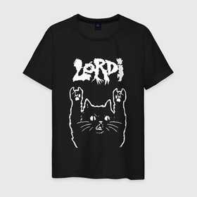 Мужская футболка хлопок с принтом Lordi рок кот в Кировске, 100% хлопок | прямой крой, круглый вырез горловины, длина до линии бедер, слегка спущенное плечо. | 